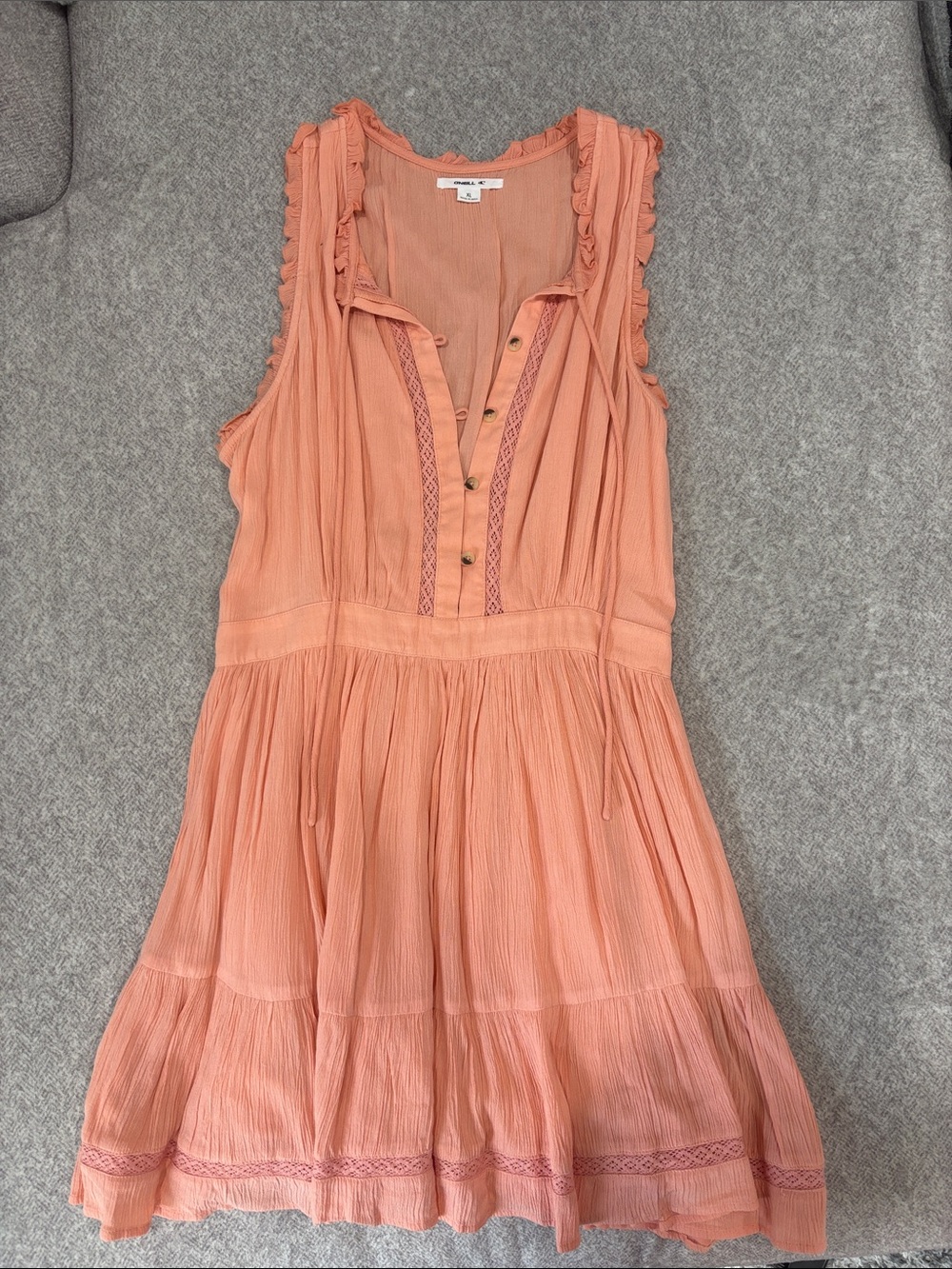 O'Neill Peach/Pink Sleeveless Mini Dress